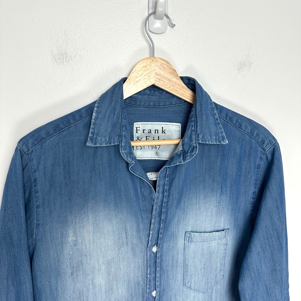 Frank & Eileen Mary Denim Shirt Dress in Distressed Vintage Wash Small - Picture 5 of 13